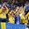 COLOGNE, GERMANY - MAY 20: Sweden fans cheering on their team during semifinal round action against Finland at the 2017 IIHF Ice Hockey World Championship. (Photo by Andre Ringuette/HHOF-IIHF Images)

